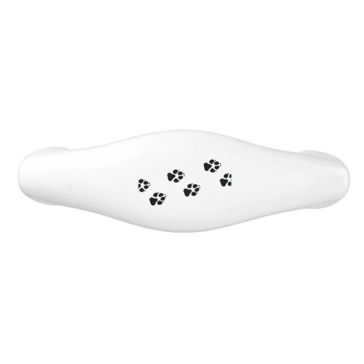 Tekenafdrukken van een hond keramische ladegreep (Voorkant)