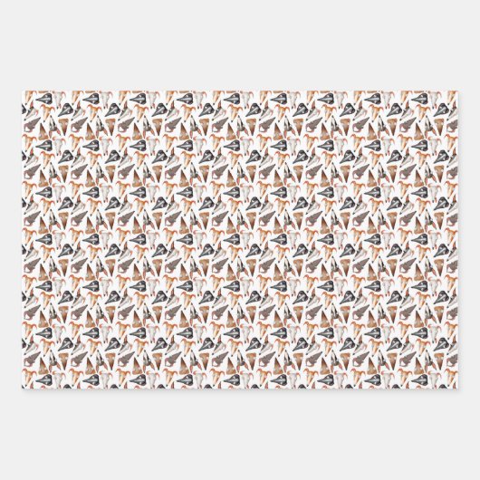 Tekenaflooppapierset van 3 inpakpapier vel (Voorkant 2)