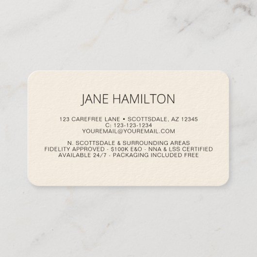 tekenagent voor notarisleningen visitekaartje (Achterkant)