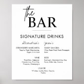 Tekenbaar trouwteken handtekening drankjes bar men poster (Voorkant)