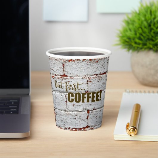 Tekenbak hout papieren bekers (Insitu)