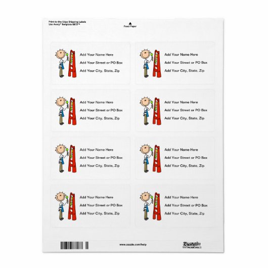 Tekenbalk als illustrator etiket (Full Sheet)