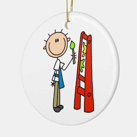 Tekenbalk als illustrator keramisch ornament (Links)