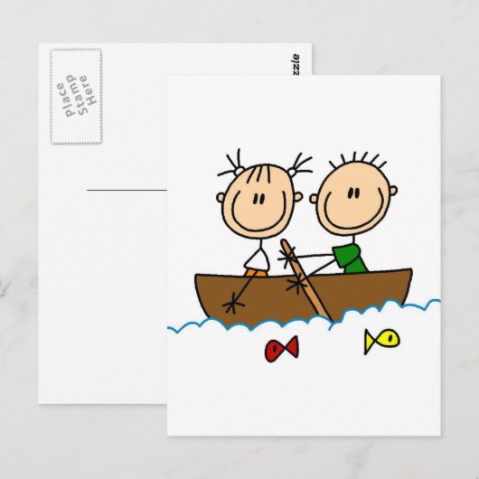 Tekenbalk Vist overhemden en cadeaus Briefkaart (Voorkant / Achterkant)