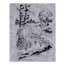 Tekenbank voor witte, op maat gesneden buck Deer