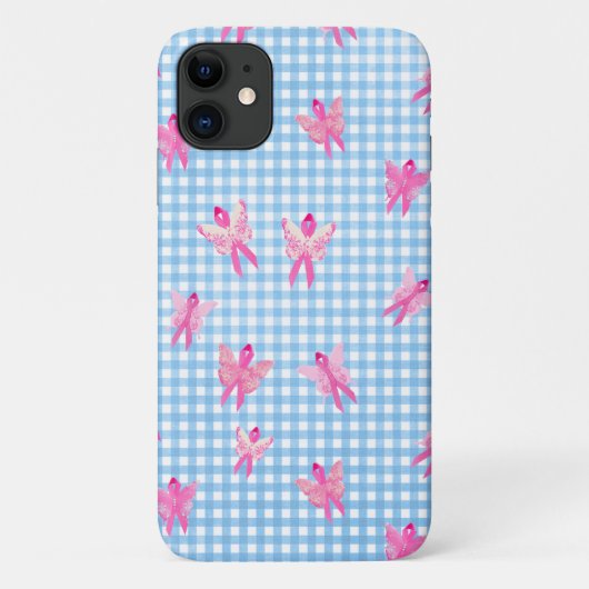 Tekenbewustzijn borstkanker roze lint vlinder Case-Mate iPhone case (Achterkant)