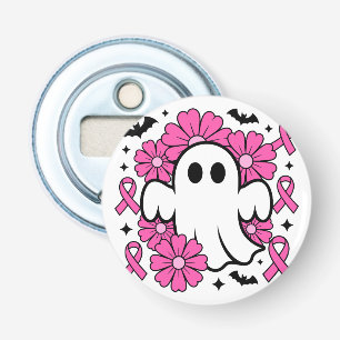 Tekenbewustzijn Geest met Roze Bloemen Button Flesopener