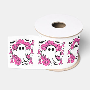 Tekenbewustzijn-geest met roze bloemen grosgrain lint