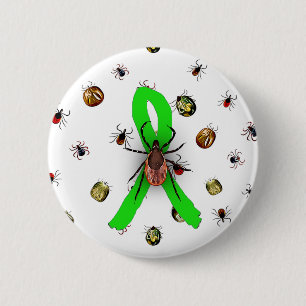 Tekenbewustzijn Lyme Ziekte Lint Knop Ronde Button 5,7 Cm