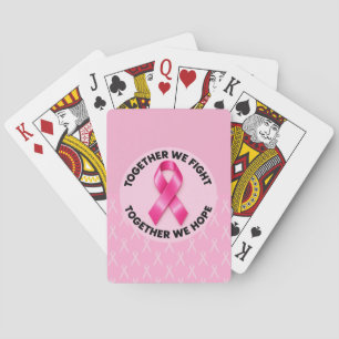Tekenbewustzijn tegen borstkanker Roze lint Pokerkaarten
