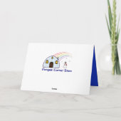 Tekenbizon met kerstmuts feestdagen kaart (Achterkant)