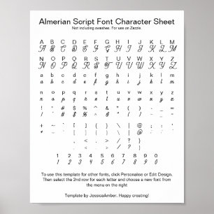 Tekenblad almerian Script Font voor Zazzle Poster