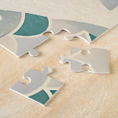 Tekenblauw gestileerd herhalend vispatroon  legpuzzel (Zijkant)