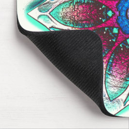 Tekenbloemtextuur van metallisch cyaan tot rode in muismat