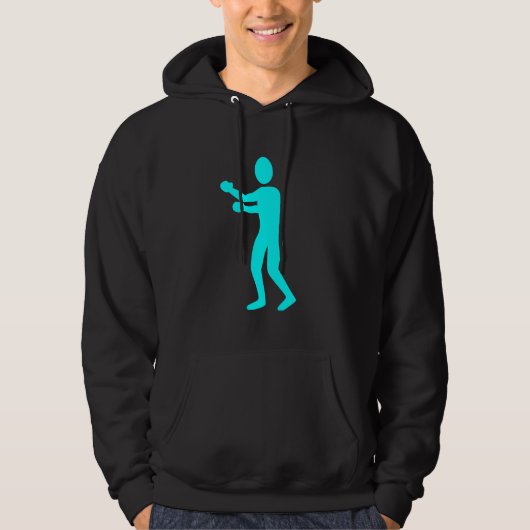 Tekenblok - Cyaan Hoodie (Voorkant)