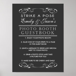 Tekenboek voor huwelijksfotocabine voor gasten poster