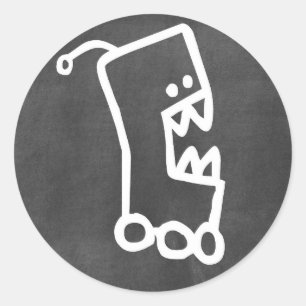 tekenbord doedels ronde sticker