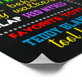 Tekenbord voor eerste verjaardag van de ruimte poster (Hoek)