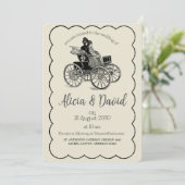  Tekenbruid en bruidegom Huwelijksuitnodiging Kaart (Staand voorkant)