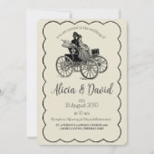 Tekenbruid en bruidegom Huwelijksuitnodiging Kaart (Voorkant)