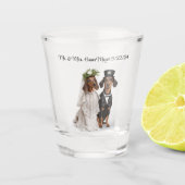 Tekenbruiloft Shot Glas (Voorkant)