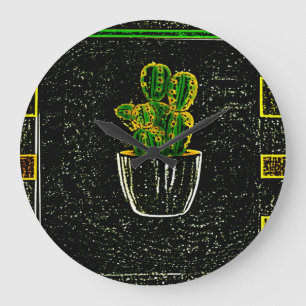 Tekencactus Grote Klok