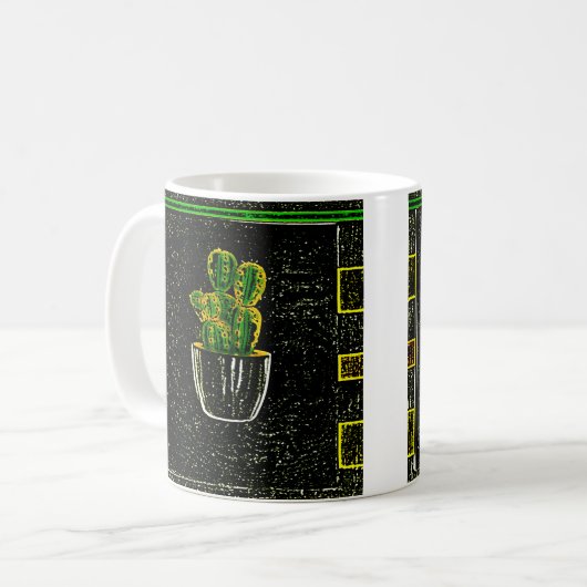 Tekencactus Koffiemok (Voorkant links)