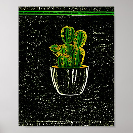 Tekencactus Poster (Voorkant)