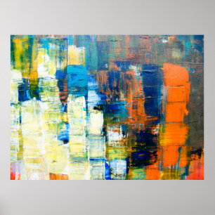 Tekencanvasstructuur. Rode en blauwe tinten op ca. Poster