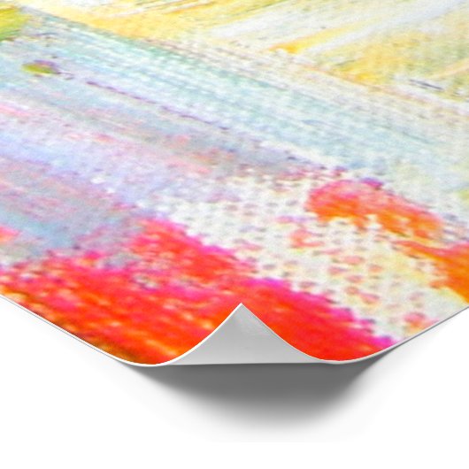 Tekencanvasstructuur. Rode en blauwe tinten op ca. Poster (Hoek)