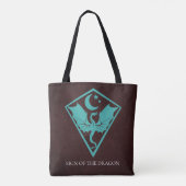 Tekencode met aangepaste tekst tote bag (Achterkant)
