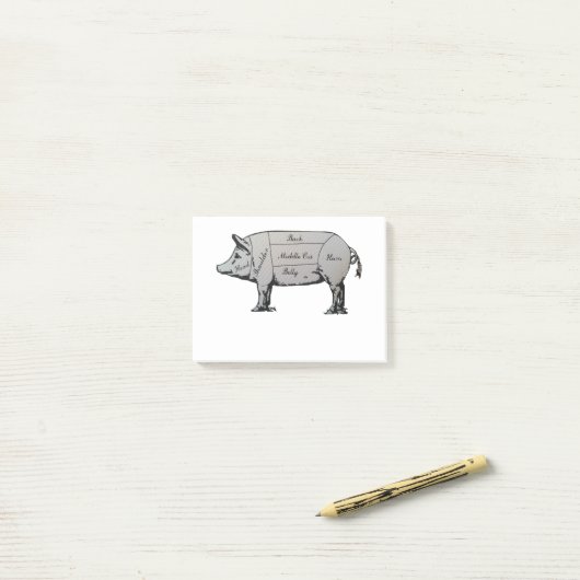 Tekendiagram van Butcher Post-it® Notes (Op bureau)