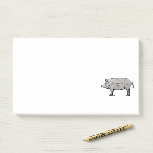 Tekendiagram van Butcher Post-it® Notes (Op bureau)