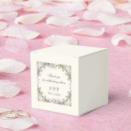 Tekenen bloemen ivoor romantische bruiloft bedankdoosjes