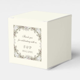 Tekenen bloemen ivoor romantische bruiloft bedankdoosjes