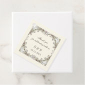 Tekenen bloemen ivoor romantische bruiloft bedankjes labels (In situ)