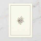 Tekenen bloemen ivoor romantische bruiloft informatiekaartje (Achterkant)