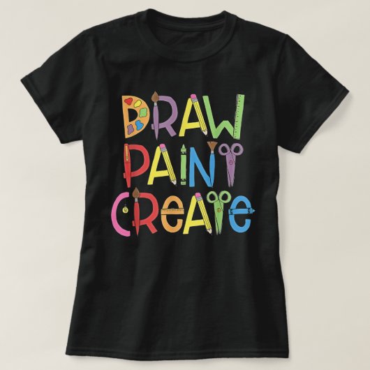 Tekenen Creëer kunstenaar grappige kunstleraar cad T-shirt (Design voorkant)