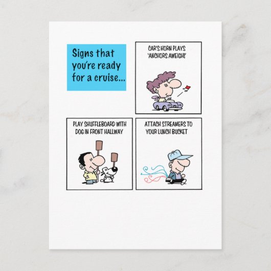 Tekenen dat je klaar bent voor een cruise - (b) briefkaart (Voorkant)