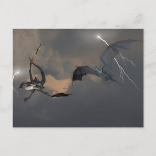 Tekenen die vechten in Storm wolken Briefkaart