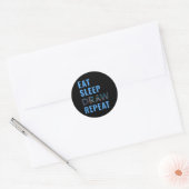 Tekenen Eat Sleep Draw Herhalen Ronde Sticker (Envelop)