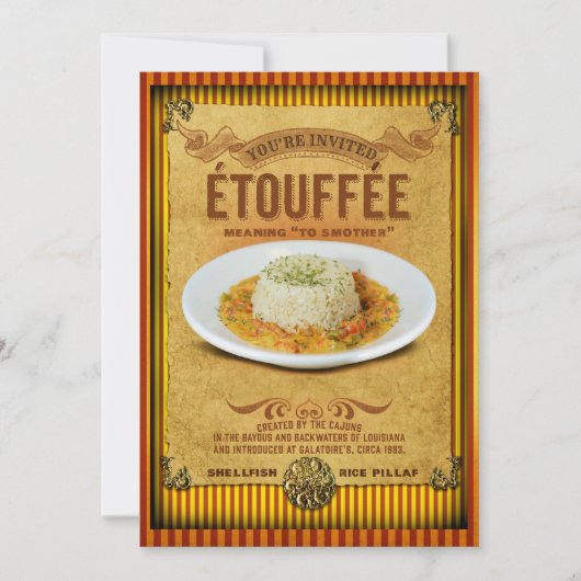  tekenen Etouffee Party Invitation Kaart (Voorkant)