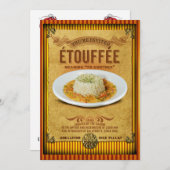  tekenen Etouffee Party Invitation Kaart (Voorkant / Achterkant)