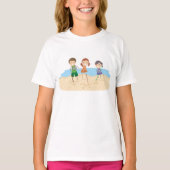 Tekenen in de zand-meisjes T-shirt (Voorkant)