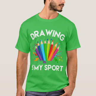 tekenen is mijn sport meisje t-shirt