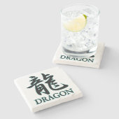 TEKENEN ; japan kanji character ryu tatsu Stenen Onderzetter (Zijkant)