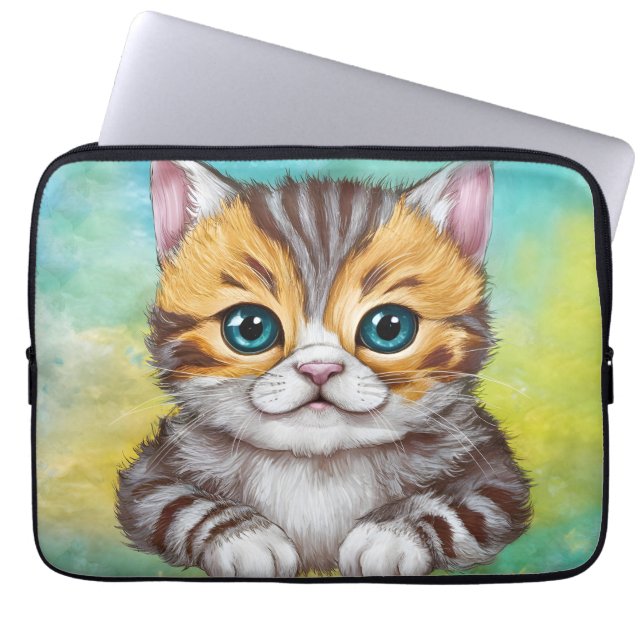Tekenen Kat Laptop Sleeve (Voorkant)