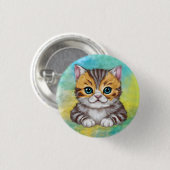 Tekenen Kat Ronde Button 3,2 Cm (Voorkant /achterkant)
