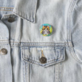 Tekenen Kat Ronde Button 3,2 Cm (In situ)