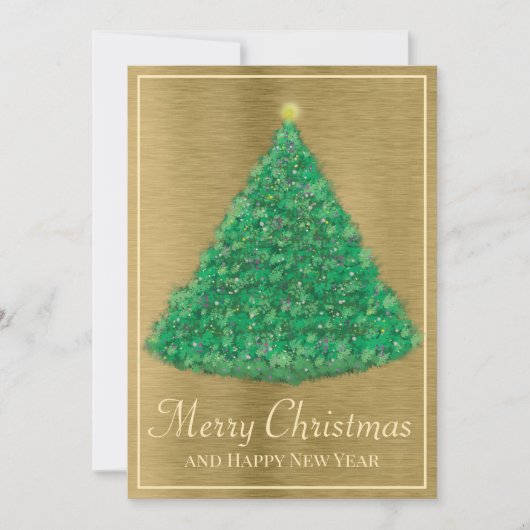 Tekenen kerstboom feestdagenkaart (Voorkant)